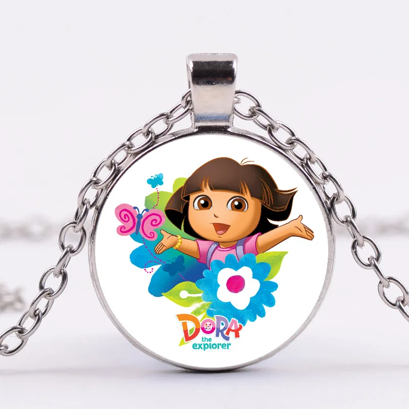 SONGDA Explore ore Dora Classic Аниме Фигурка ожерелье Дора и обезьяна смелая девушка Кристалл Фото Кулон длинная цепочка дети Девушки ювелирные изделия