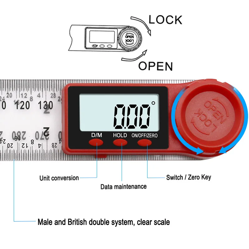 0-200 мм 0-300 мм Цифровой измеритель угол уклономер, угловой цифровой Линейка электронный Гониометр угломер измерительный инструмент