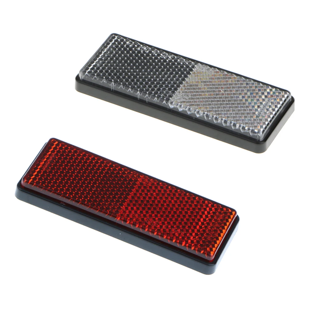 2PCS Car Tailer Sticker Reflector Motor Light Reflective Strip Red & White