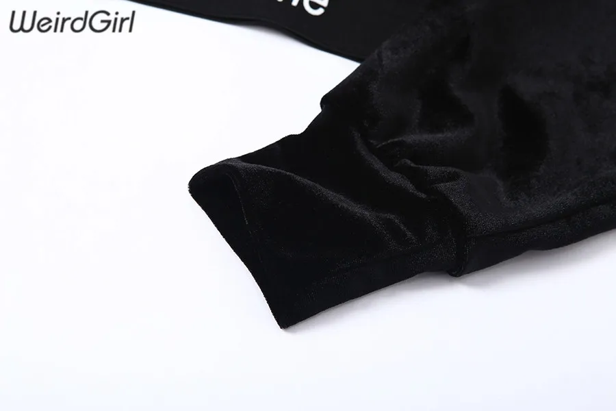 Weirdgirl, женские толстовки с v-образным вырезом и буквенным принтом, модные женские повседневные топы, однотонные толстовки с длинными рукавами, осень, новинка