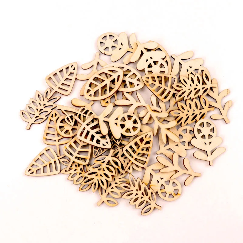 20 шт. деревянные листья для украшения 40 мм | Дом и сад