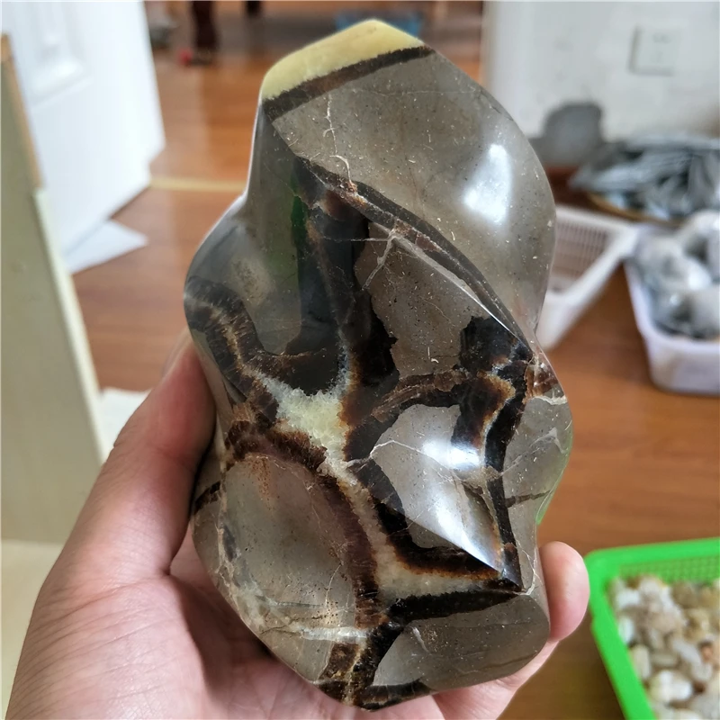 Большой натуральный septarian пламя Рейки Исцеление septaria Драгоценный Камень Чакра septeyre дух Дракон Камень подарок для украшения