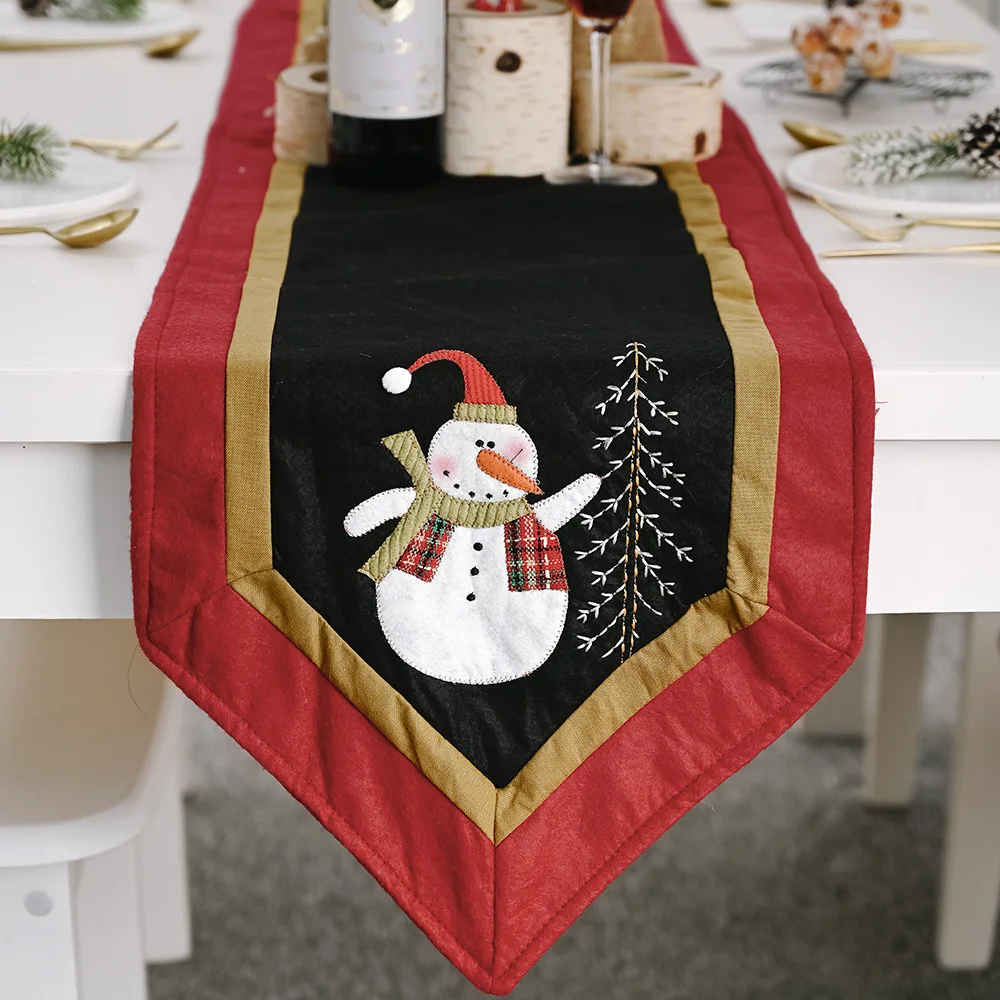 

Table Cloth Christmas Tree Santa Snowman Printed Lattice Tablecloth Table Mat Cover Festival Decor Home Textile Xmas Decoration