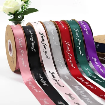 

50Yards 25MM English Letter Ribbon Polyester Ribbons Decorate Wedding Bows DIY Bow Craft Ribbon Card Gift Wrapping Floral Ribbon