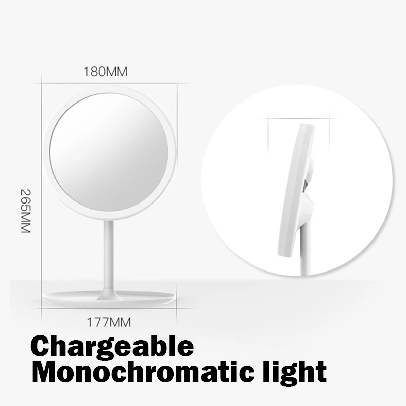 Led Light Makeup Mirror Desktop Rechargeable Vanity Mirror Desktop Folding Professional Beauty Portable Mirror With LED Light