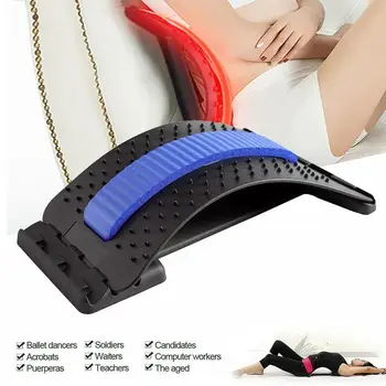 

1pc Back Stretch Equipment Massager Massageador Magic Fitness Relaxation Pain Relief Spine Stretcher Support color random L M3Q2