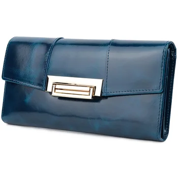 

The first layer of oil wax leather female wallet female models tri-fold leather clutch bag ladies card holder wallet women