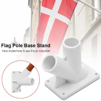 

Flagpole Holder Plastic Flag Pole Mounting Base Stand Double Flag Holder With Screw For Home Garden Outdoors Courtyard