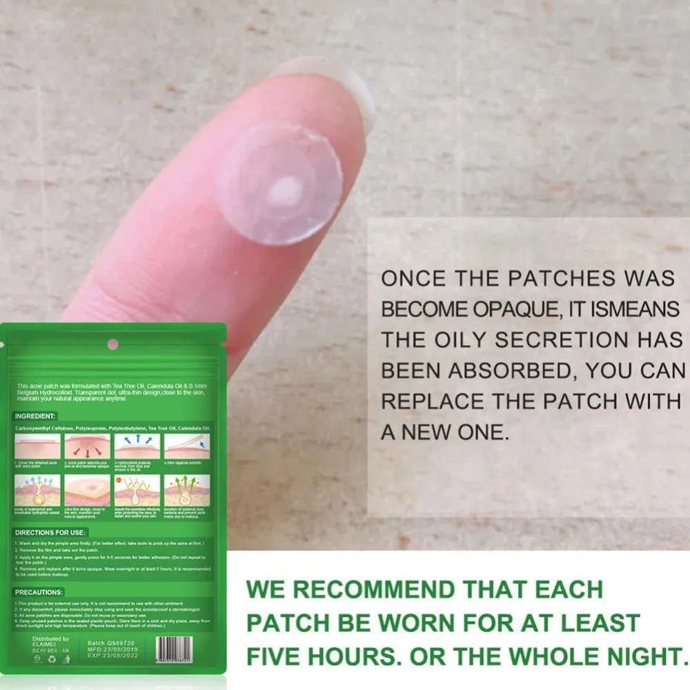 24Pcs Invisible Acne Removal Pimple Patch can absorb Acne Secretions Effectively Acne Patches Fast Healing Suitable For Night