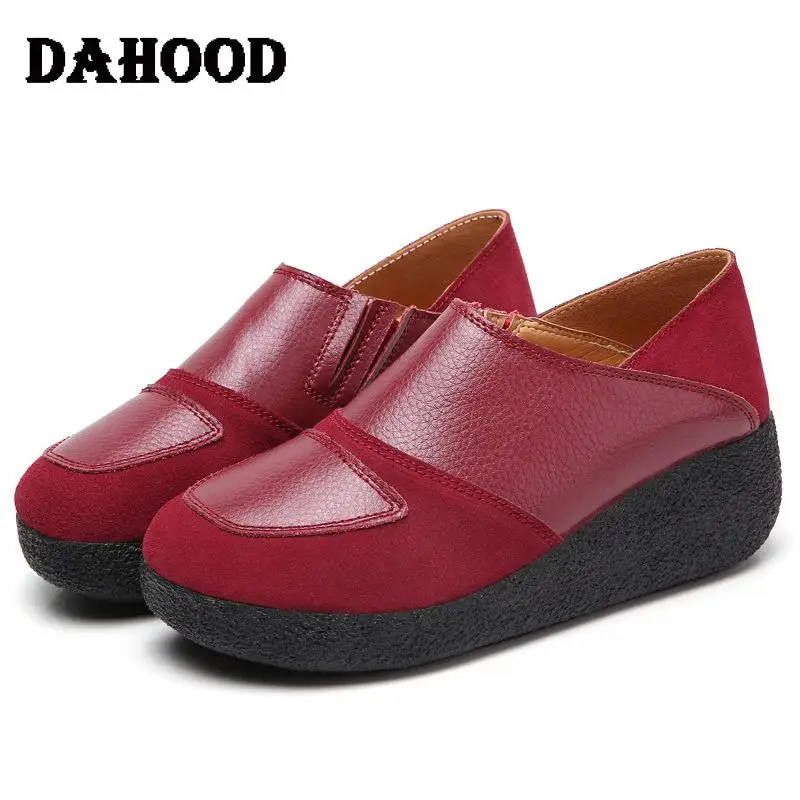 DAHOOD/Женская обувь на платформе; сезон весна-осень; повседневные женские однотонные кроссовки без застежки; мягкие женские лоферы на плоской подошве; большие размеры 35-43
