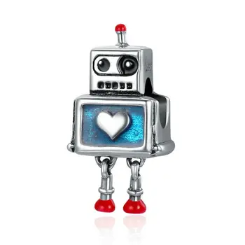 

Cute Robot 925 Silver Creative Vintage Style Pendant for DIY Jewelry Making N58F