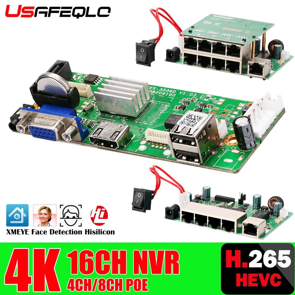 Ai Human Face Detection Recorder Module 48v Poe Nvr 16ch 4k 8m 5mp ...