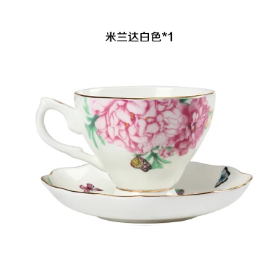 Королевский костяного фарфора Цветочная чайная чашка и блюдце набор керамический кофе британский черный китайский свадебный - Цвет: 08