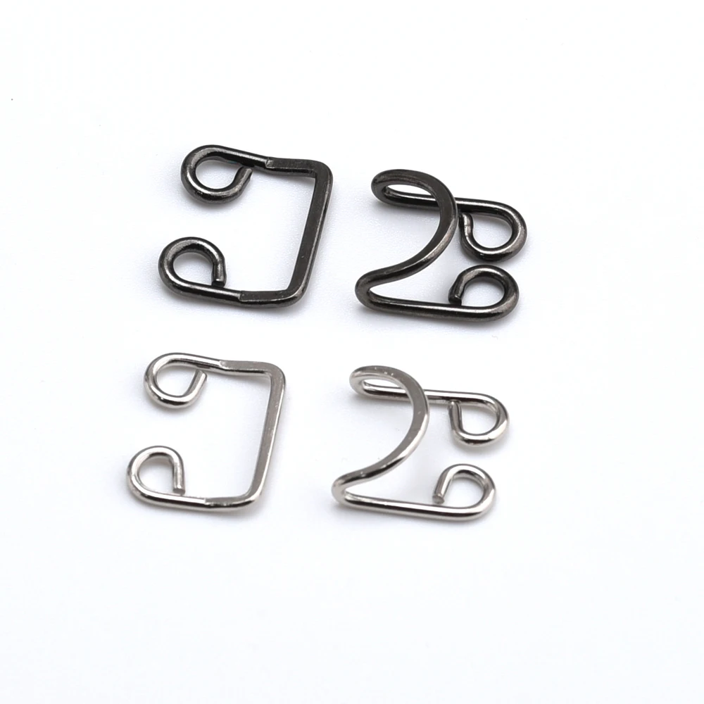 Garment Hooks 40sets/lot 17# 18# big trousers jeans pant dress hooks metal brass hook / eye nickle, black HE-026