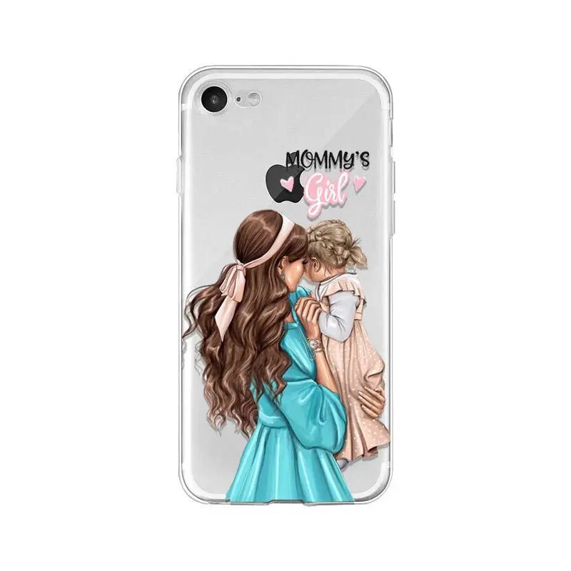 A15 MaiYaCa/модные черные каштановые волосы для мамы, дочки, сына, папы, PhoneCase для iPhone XR 11 Pro Max XS MAX 8, 7, 6, 6S Plus, X, 5S, SE - Цвет: A15
