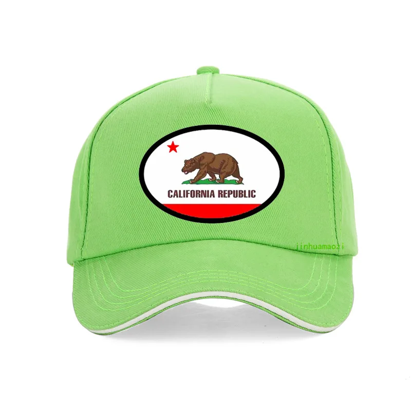 California, сетчатая Кепка для водителя грузовика, мужская, с медведем, с флагом California, с флагом, для мужчин и женщин, новинка, с флагом США, бейсболка, летняя - Цвет: Зеленый