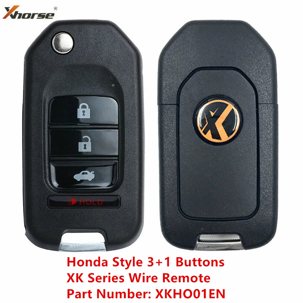 

XHORSE 10PCS (English Version) for VVDI Key Tool VVDI2 Universal Wire Flip Remote Honda Style 3+1 Buttons P/N: XKHO04EN