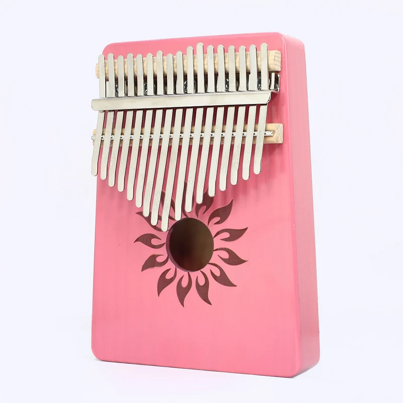 Kerus 17 teclas Kalimba africano de madera maciza dedo pulgar Piano Sanza Mbira Caliba tocar con guitarra Instrumento musicales - Цвет: Sun god