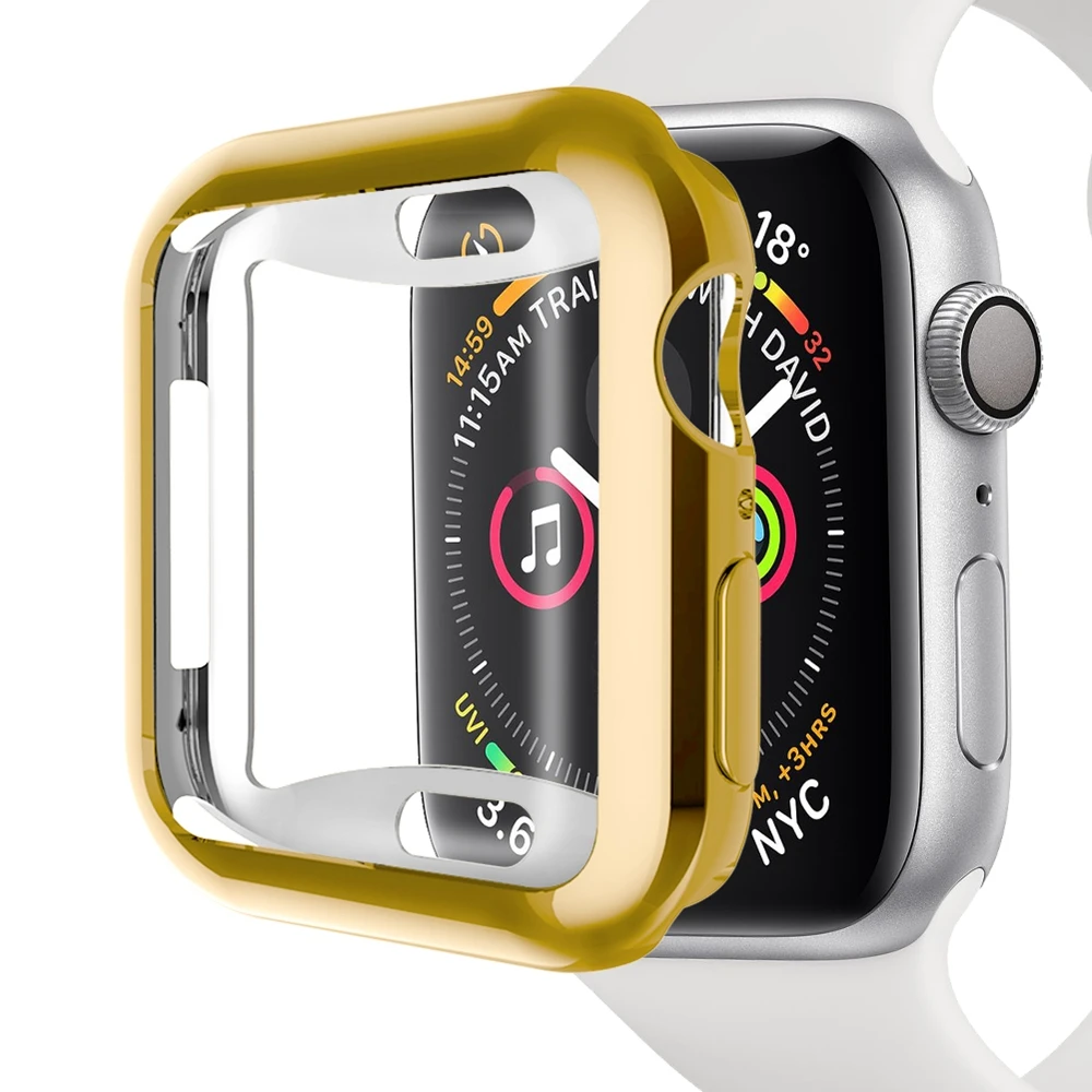 Мягкий защитный чехол из ТПУ для Apple Watch 4 40 мм 44 мм прозрачный чехол с полной защитой 360 градусов ремешок для iwatch Series 4