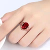 Bague Ringen Classic Rings For Women With Oval Shape Red Gemstones Rose Gold Color Charm Lady Fashion Jewelry Gift 4