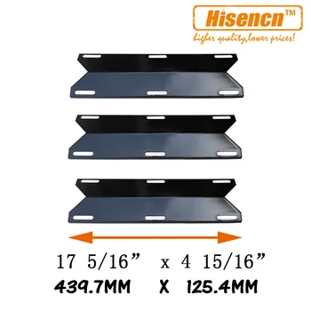 

Hisencn 17.3 inch 93041 3pcs Porcelain Gas Grill Heat Plate BBQ Parts for Charmglow, Permasteel, Uniflame, Charbroil Model Grill
