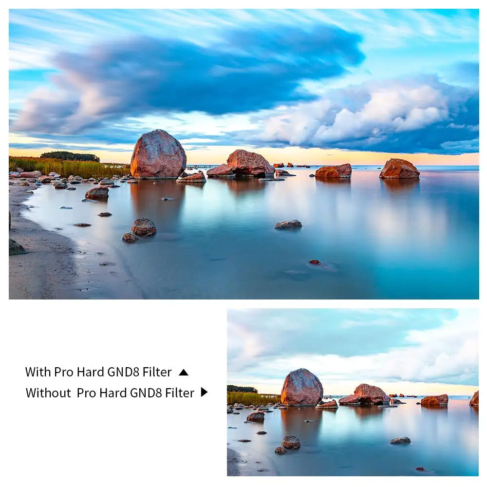 K&F Concept Hard Grad ND8 100mm x 150mm GND8 MC Filter Multi-Coated Optical Glass ND 8 0.9 Graduated Neutral Density