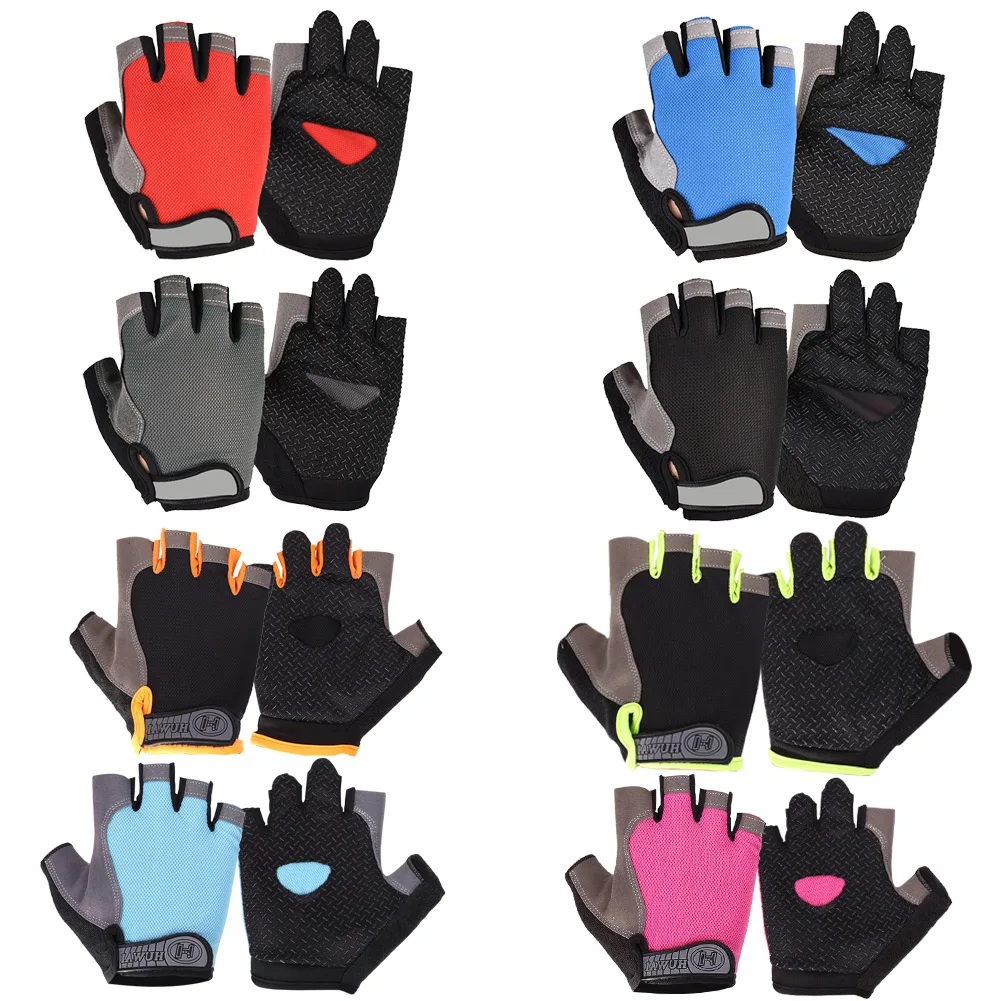 Перчатки с открытыми пальцами для мужчин и женщин Нескользящие дышащие сетчатые