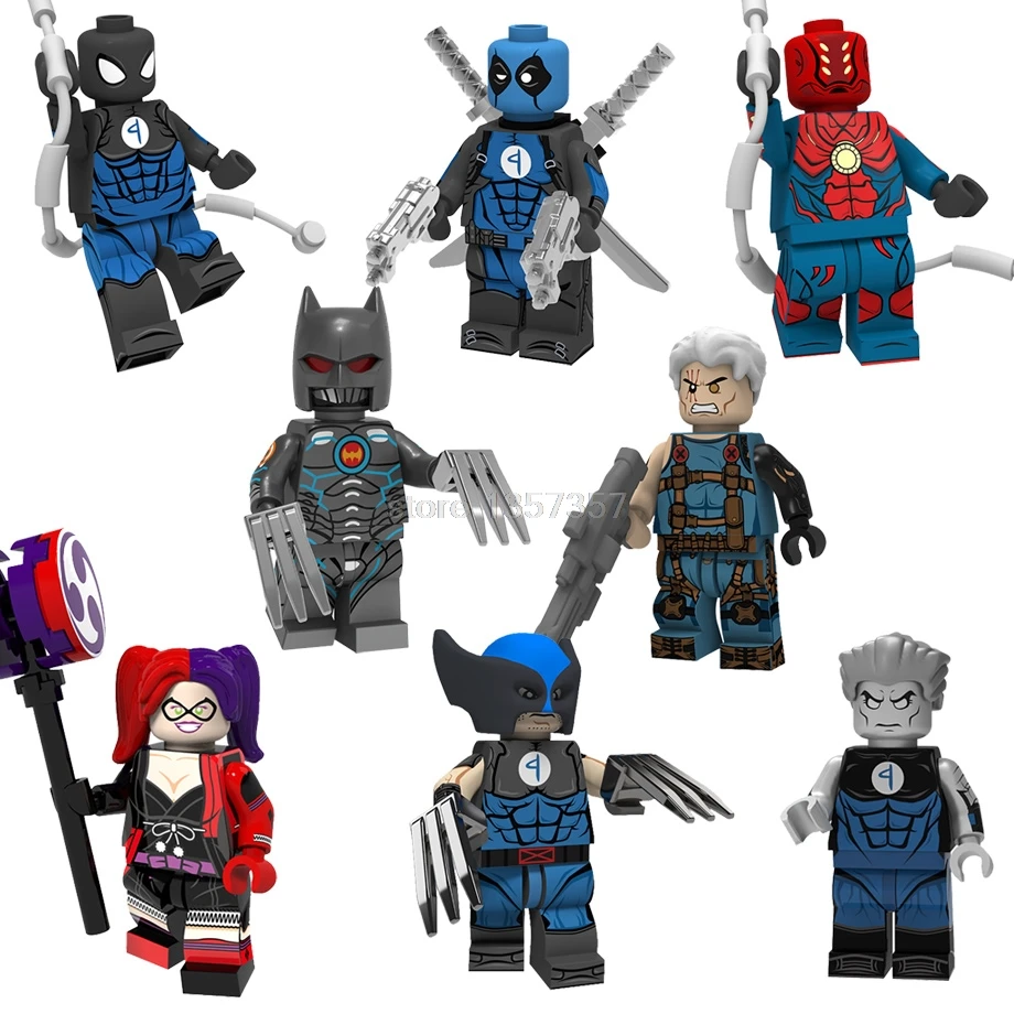 

Super Hero Figure Colossus Wolverine Deadpool Spider-Man The Murder Machine Building Blocks Brick Toys legoing PG8180