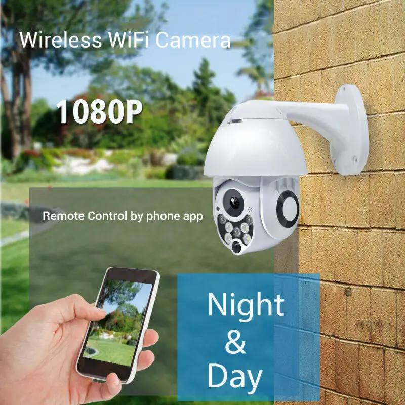 1080P WiFi Outdoor Dome IP Camera Wireless Security Night Vision 4X Zoom Weatherproof Cameras AU Plug
