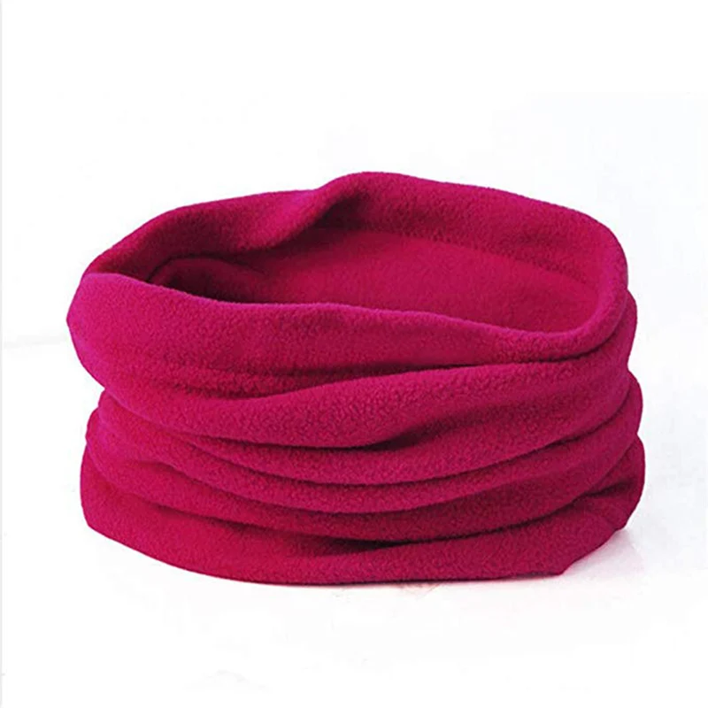 Зимний головной убор, вязаная маска, трубчатый вязаный шарф, полумаска, тактический зимний головной убор, бини, камуфляж, кемпинг, туризм, шарф - Цвет: Rose Red