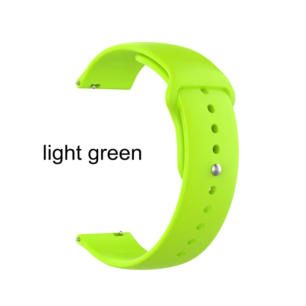 light green Новое поступление силиконовый ремешок для часов для samsung gear S3 Galaxy Watch 46 мм для Huami Amazfit GTR 47 мм классические спортивные браслеты - Цвет: light green