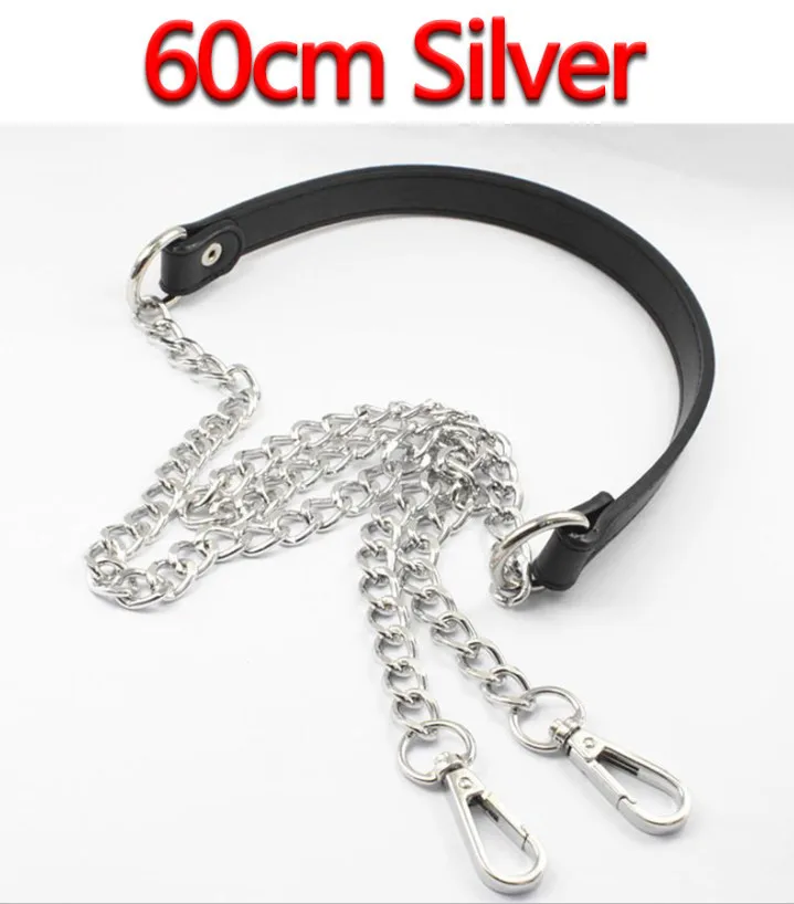 60cm silver Diy 60 см-160 см сменная сумка через плечо с ремешком Diy черная искусственная кожа, ручка с золотом, серебром, пистолет черный, бронзовые металлические цепи - Цвет: 60cm silver