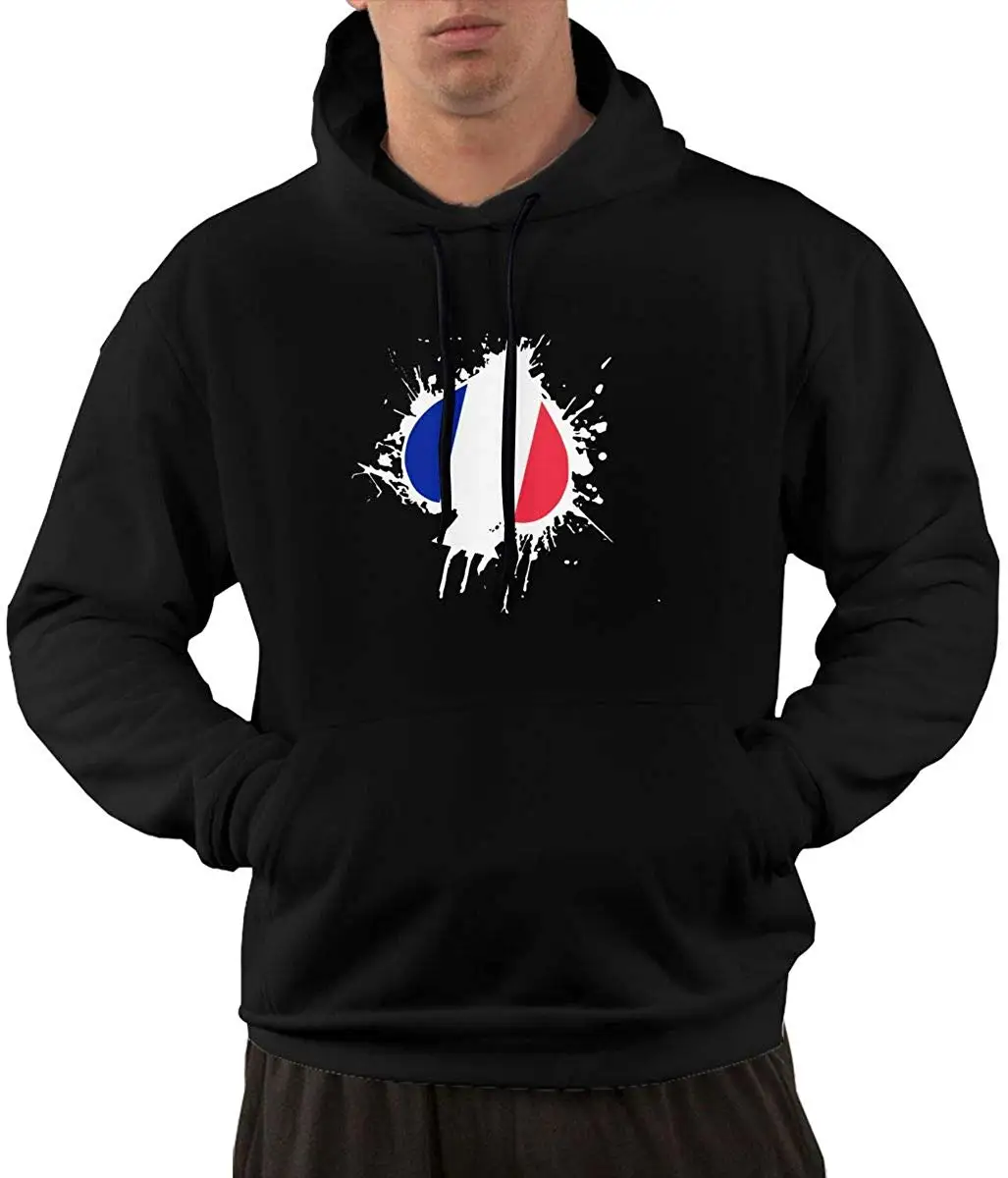 Men's Basic Fleece France Flag Spades Ace Poker Hoodies Sweatshirt |