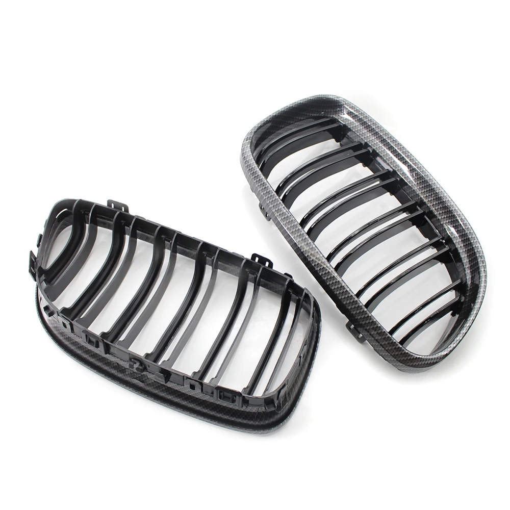 

2Pcs Car Front Bumper Grill For BMW E90 E91 3 Series 320i 325i 328i 330i 2009-2012 Carbon Fiber Kidney Grille Accessories