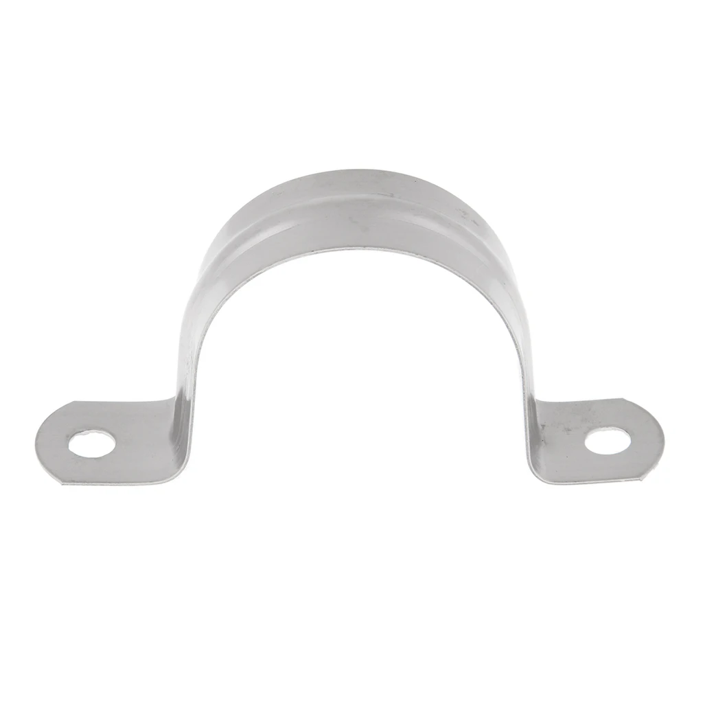 2 pieces Stainless Steel Pipe Saddle 40mm Snap on 2 Hole Fixing U Clip