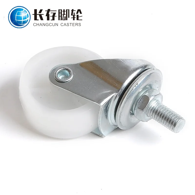 Cross Border for 1.5-Inch Truckle White Pp Screw Universal Wheel Beauty Trolley Wheels Industrial Wear-Resistant Roller