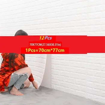 

PE Foam 3D Brick Pattern Wall Stickers Waterproof Self self-adhesive wallpaper Room Home Decor For Kids Bedroom Living Sticker