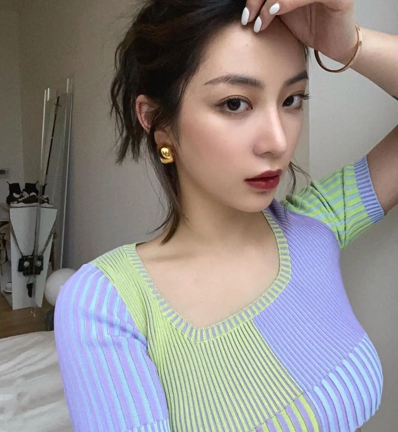 Серьги подвески в стиле панк из титана с золотом 18 карат|Серьги-подвески| |