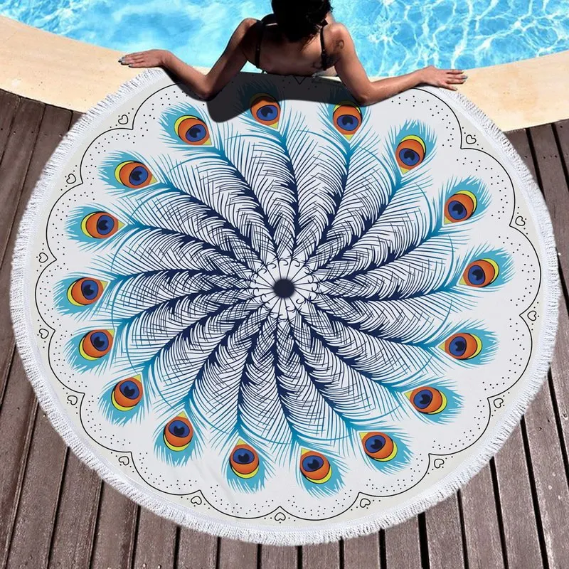 Urijk, 150x150 см, летнее модное круглое пляжное полотенце с кисточками, мягкая микрофибра, одеяло для пикника, йоги, пляжные покрывала, банное полотенце