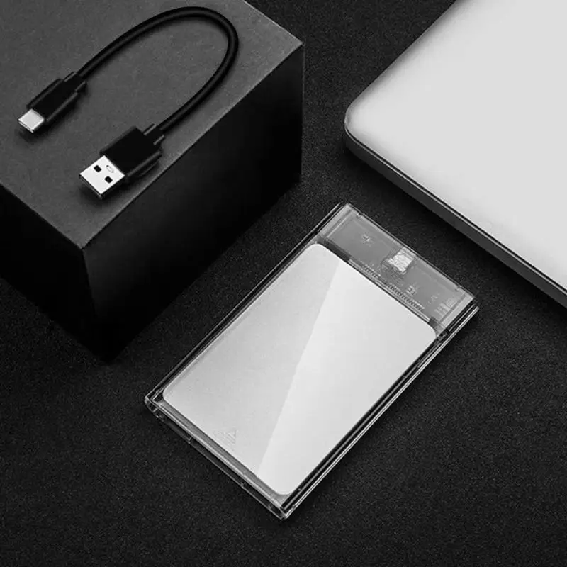 2,5 дюймов SATA для USB 3,1 Прозрачный 5 Гбит/с Gen 1 type-C твердотельный накопитель Dick Box адаптер для Windows Mac OS Настольный SSD чехол