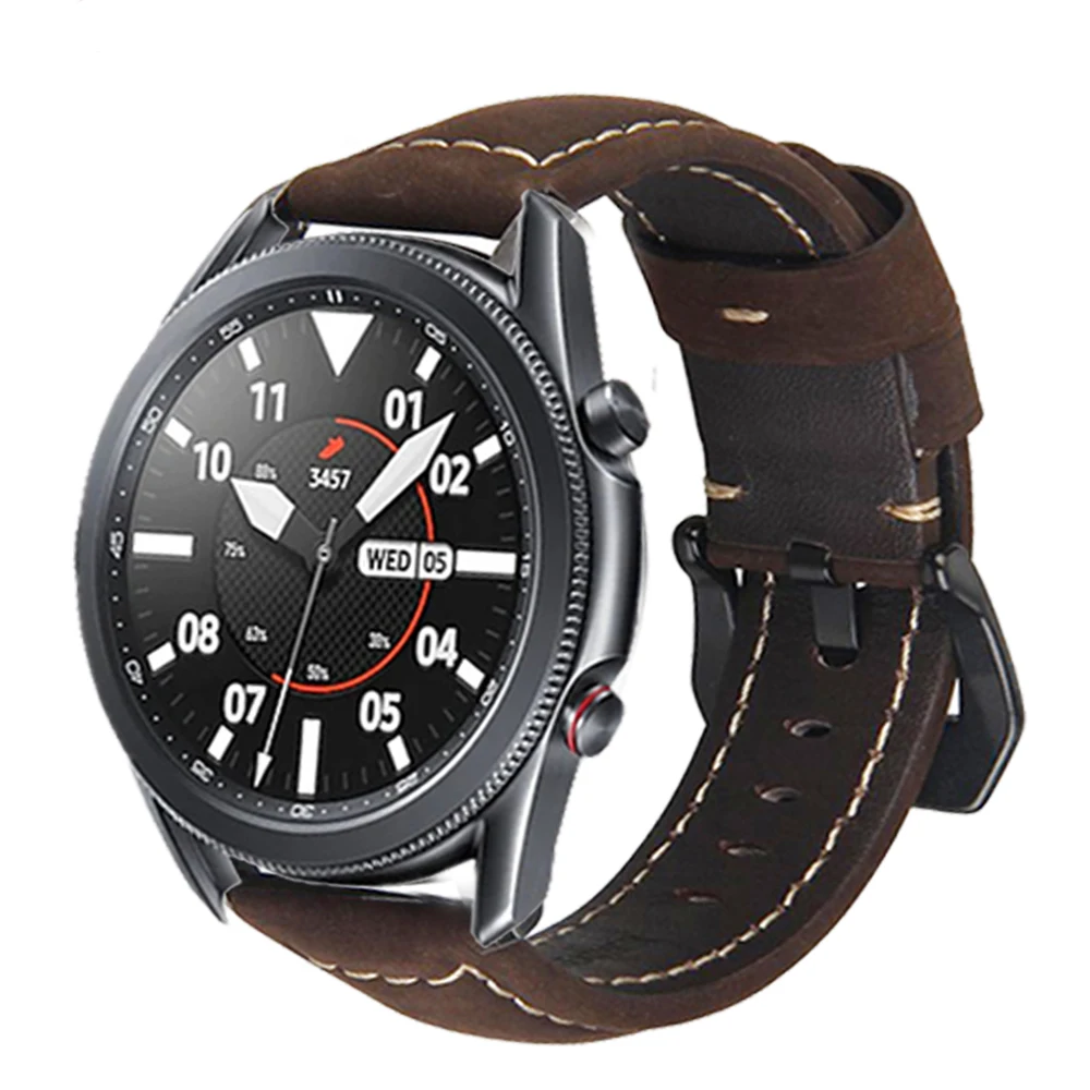 Кожаный ремешок для наручных часов Samsung Galaxy Watch3 45 мм watch 3 41 amazfit gtr 42 47 браслет