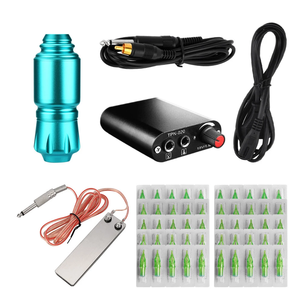 

Tattoo Machine Kit Professional Tattoo Pen kit Tattoo Machine Pen Mixed Needle Tattoo Power Supply Tattoo Grip Cover Ink Caps