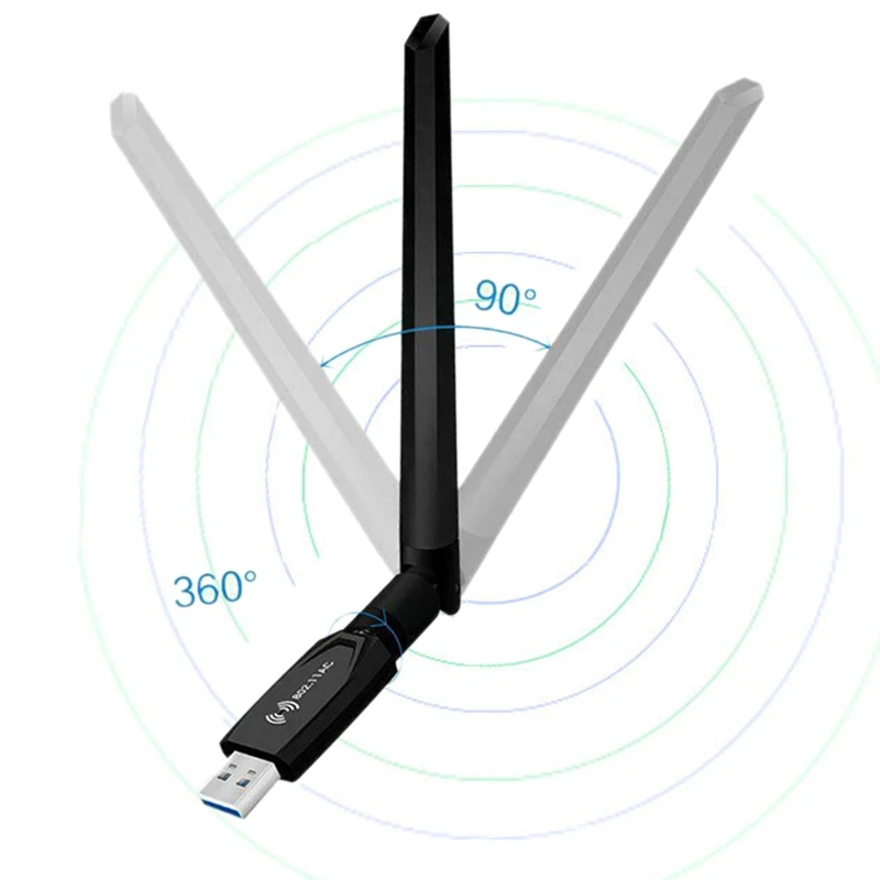1200 Мбит/с Wifi адаптер 2 4G/5G USB 3 0 Двухдиапазонная беспроводная сетевая карта для
