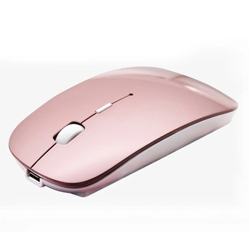 Розовый Mobile Wireless Bluetooth Mouse Rechargeable Adjustable DPI Computer Mice for Notebook PC Laptop OC-shipping - Цвет: Розовый