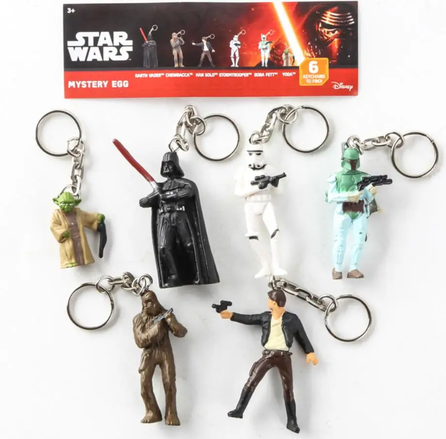 Cute Star Wars Figure Toys Darth Vader Clone Troopers Yoda Han Solo Figurine Keychain Toys Doll For Kids Childern Gifts