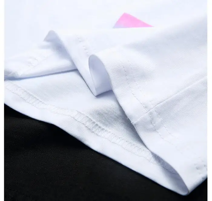 Off-White OW Радужная стрела для мужчин/женщин унисекс пара влюбленных моделей хлопок Мода Круглый вырез короткий рукав Футболка