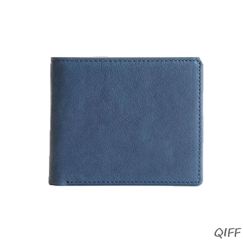 Мужской винтажный деловой кожаный кошелек, Карманный держатель для карт, сумка для монет, двойной тонкий кошелек - Color: 10