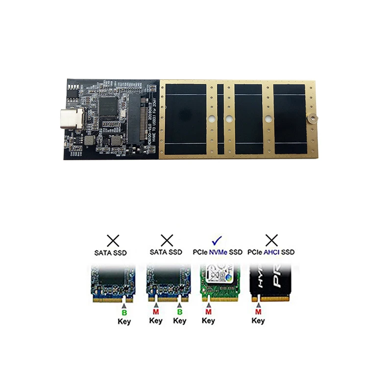 USB 3,1 Тип C M.2 NVMe SSD для мобильных устройств для внешний жесткий диск HDD корпус M ключ PCI-E NVMe SSD чехол для 2230 2242 2260 2280