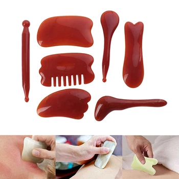 

Facial Resin Gua Sha Massage Tool Natural Resin Scraping Board Body Scraper Crystal Scratching Guash Health Care Massager