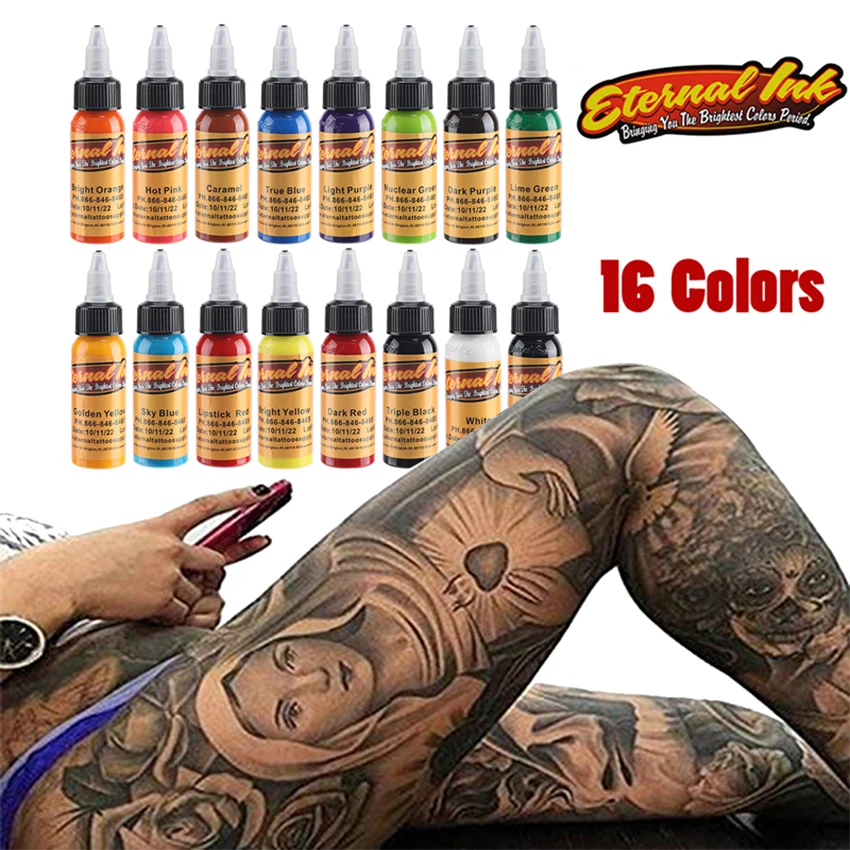 

Permanent Eyebrow Makeup Microblading Pigment Body Paint Tattoo Ink Pigment Color Set Dynamic Tattoo Artist 16 Colors Ink Set